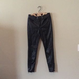 high waisted faux leather pants